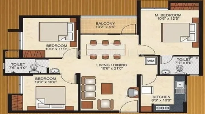 3BHK Floor Plan