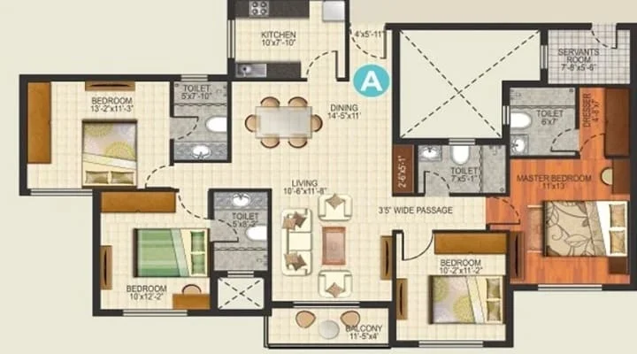 4 BHK Floor Plan
